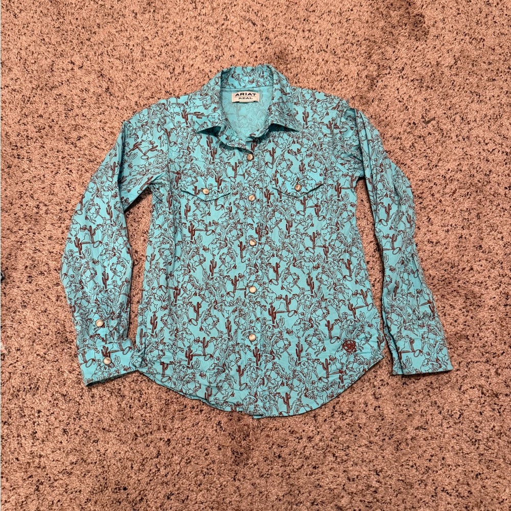 Ariat Youth Girls Button Down Long Sleeve Shirt